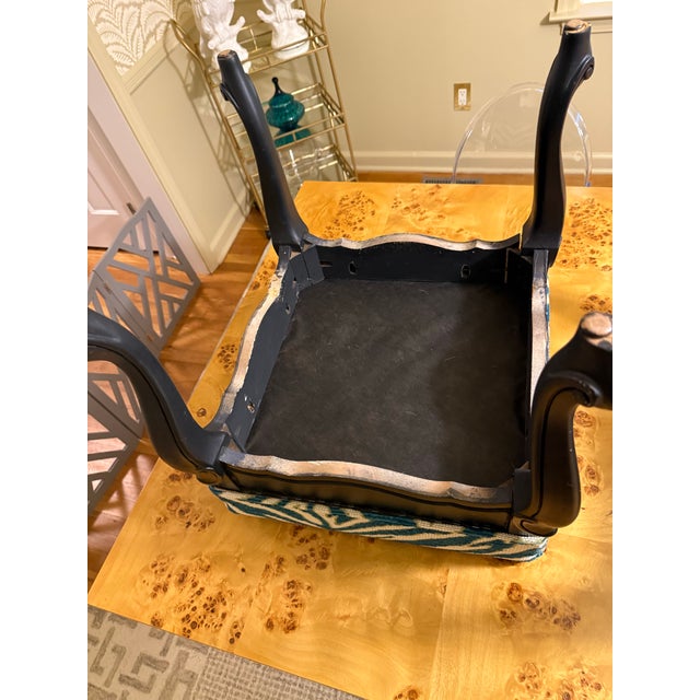 Hollywood Regency Pair of 1970s Zebra Upholstered Stools For Sale - Image 3 of 8