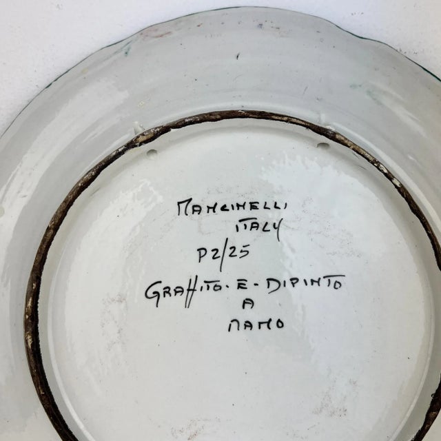 Vintage Sgraffito Plate by Mancinelli, 1950s For Sale - Image 10 of 11