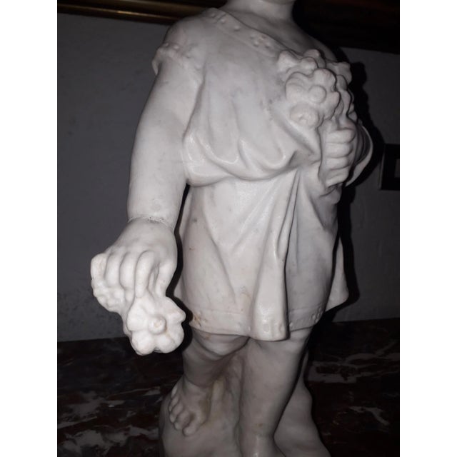 Antique Marble Child Sculpture For Sale - Image 4 of 11