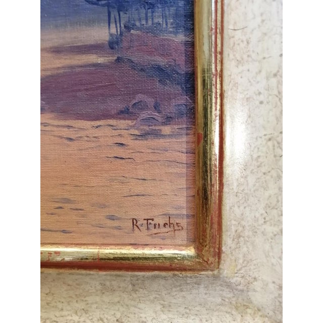 Modern Richard Fuchs, Gardasee, Oil on Wood, Framed For Sale - Image 3 of 5