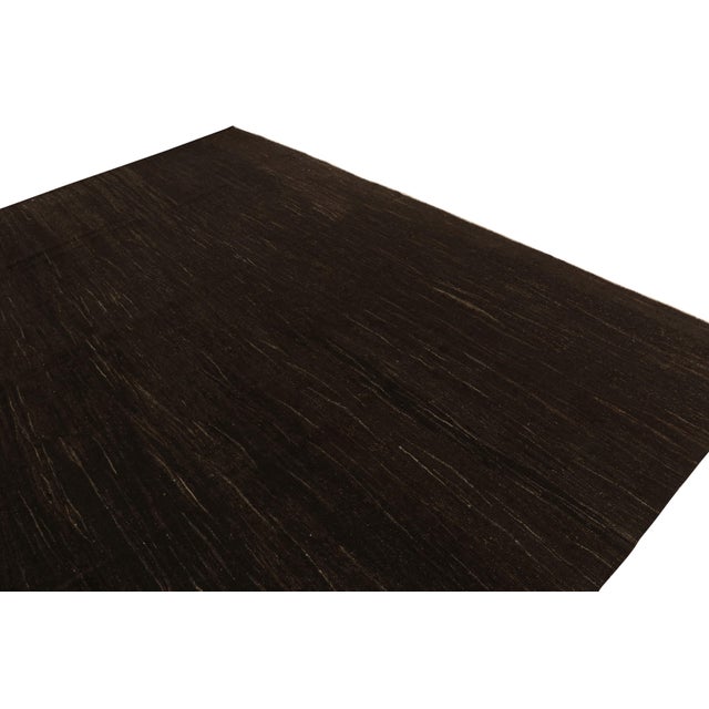 Traditional Vintage Turkish Kilim in Black, Brown, White Panel Woven Style For Sale - Image 3 of 7