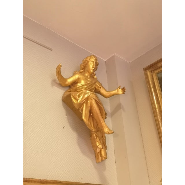 Rococo Baroque Angel Statues, 1800s, Gitwood, Set of 2 For Sale - Image 3 of 18