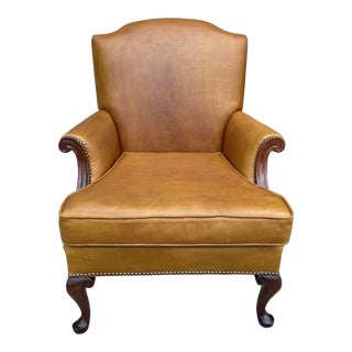 Late 20th Century Leather Bergere Chair For Sale