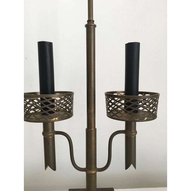 Mid-Century Modern Brass Two-Light Table Desk Lamp After Tommi Parzinger For Sale - Image 3 of 6