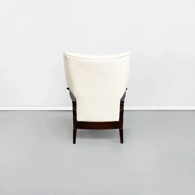 1950s Mid-Century Italian White Fabric & Wooden Armchair by Paolo Buffa, 1950s For Sale - Image 5 of 18