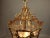 French Vintage French Louis XVI Style Bronze Lantern With Elegant Gold Leaf Finish and Floral Engraved Glass For Sale - Image 3 of 11