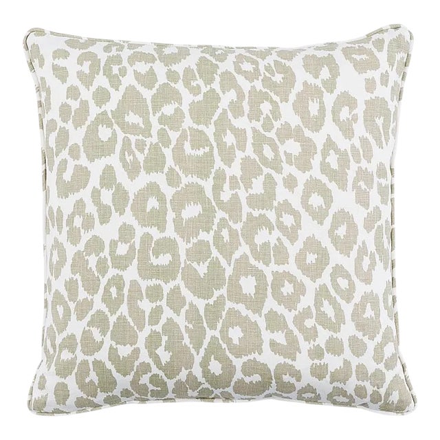 Schumacher Iconic Leopard 20" Pillow in Linen For Sale