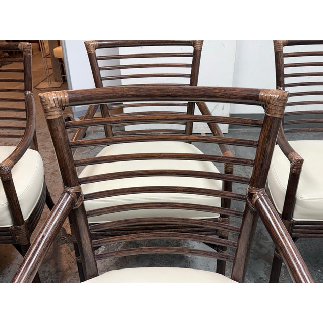 Orlando Diaz-Azcuy for McGuire Furniture Scala Dining Arm Chairs, Set of Four For Sale In San Francisco - Image 6 of 12