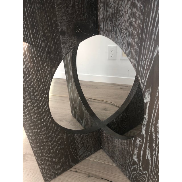Contemporary Custom Gray Target-Pattern Side Table For Sale - Image 4 of 8