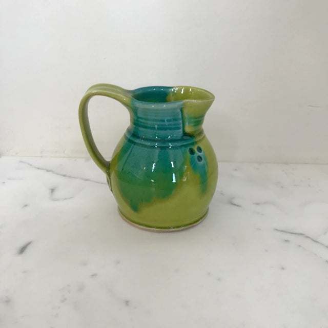 Art Deco Green Staprans Design Small Pitcher For Sale - Image 3 of 7