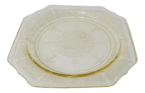 1930s Anchor Hocking Princess Topaz Glass Plate