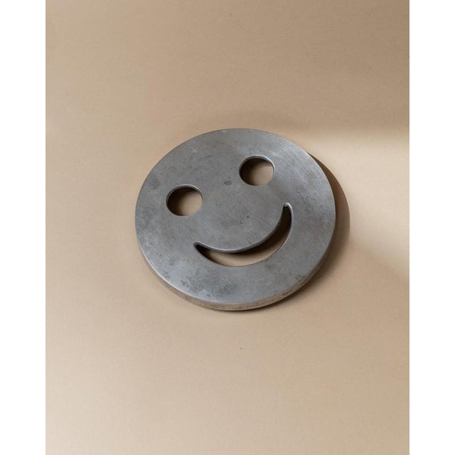 Vintage Metal Smiley-Face Shape Coaster, Italy, 1980s For Sale - Image 5 of 11