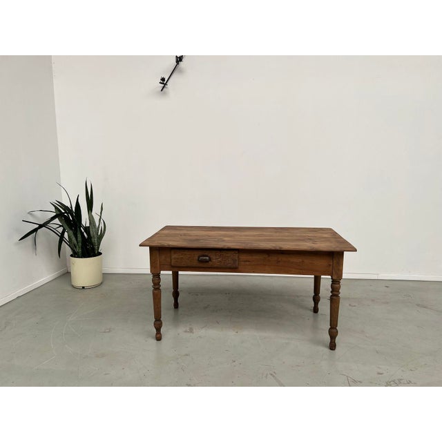 Vintage Pine Farm Worktable, 1950s For Sale - Image 4 of 18