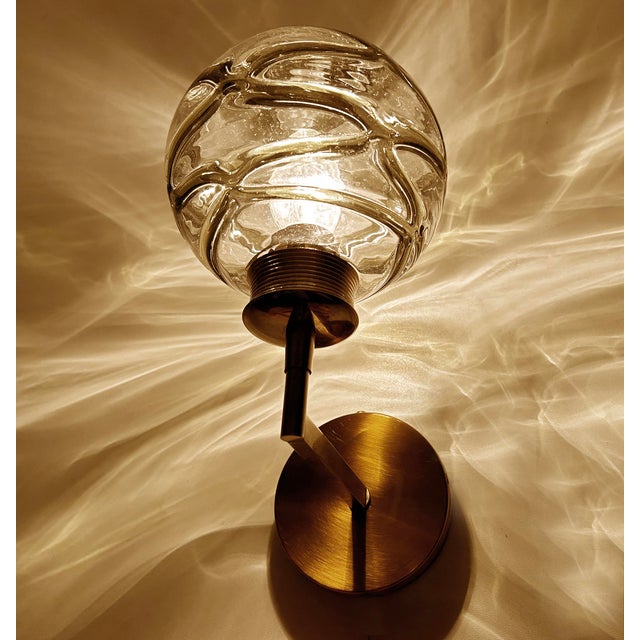 Chartreuse Vintage Murano Glass Sconces from Doria, 1970s, Set of 2 For Sale - Image 8 of 18