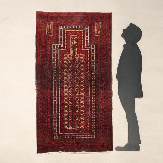 Beluchi rug in wool, large knot and hand-made. This piece is attributed to the mentioned designer/maker. It has no...