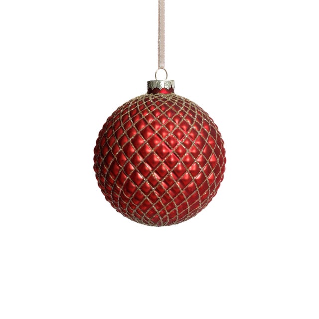 Bring refined shimmer and texture to your holiday decorating with this set of metallic glass ball ornaments. Each ornament...