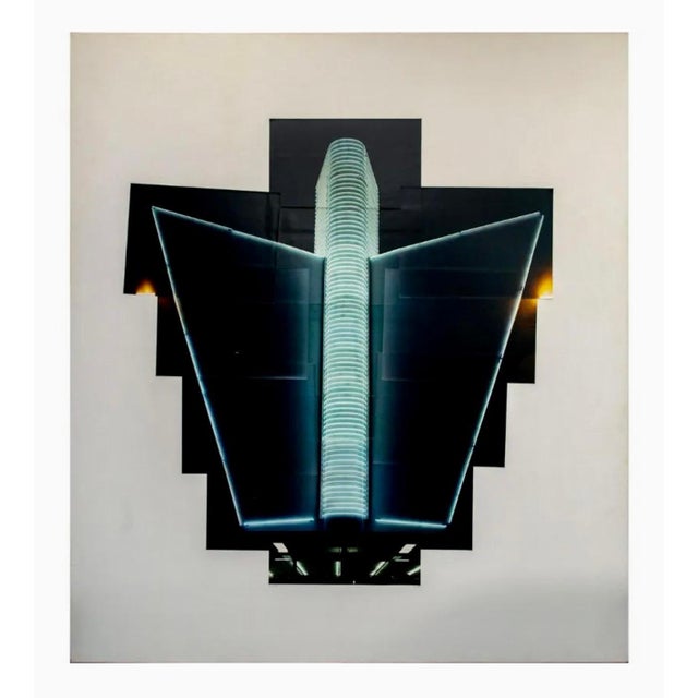 Large original, vintage, Ektacolor print collage Depicts art deco architectural facade of Publix building at Dade...