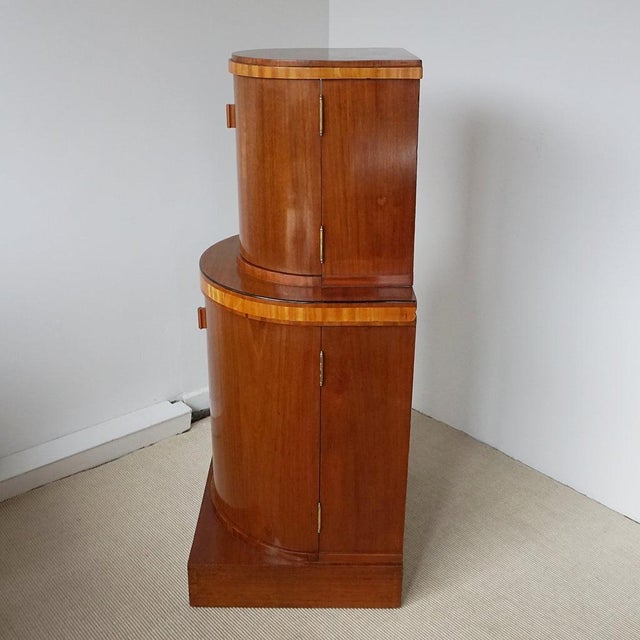 Art Deco Cocktail Cabinet in Walnut and Mirror, 1930s For Sale - Image 4 of 18