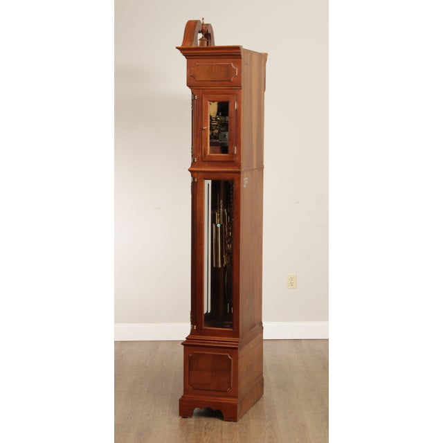 1990s Ethan Allen Mahogany Tall Cased Grandfather Clock Chairish