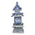 Blue and White Porcelain Pagoda, Chinese Chinoiserie Pagoda Tabletop Ornament For Sale
