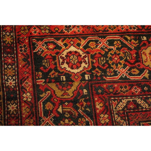 1940s Mid Century Modern Beige Field Floral 4Star Knotted Wool Persian Mahal Rug For Sale In New York - Image 6 of 8