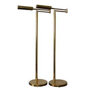 Pair Mid 20th Century Koch & Lowy Articulating Floor Lamp For Sale
