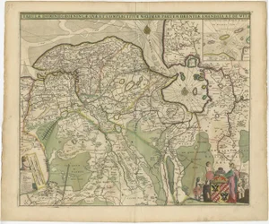 Map of the Province of Groningen in the Netherlands with Inset of Islands, 1680