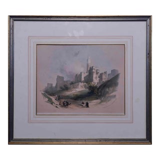 Pair of 19th C Hand Colored Engravings by David Roberts For Sale