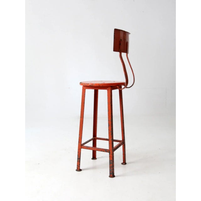 Mid 20th Century Vintage Industrial Stool For Sale - Image 5 of 9