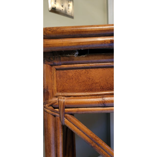 1920s Art Deco Bamboo and Rattan Side Table For Sale - Image 13 of 17