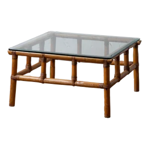 Vintage Italian Bamboo Coffee Table