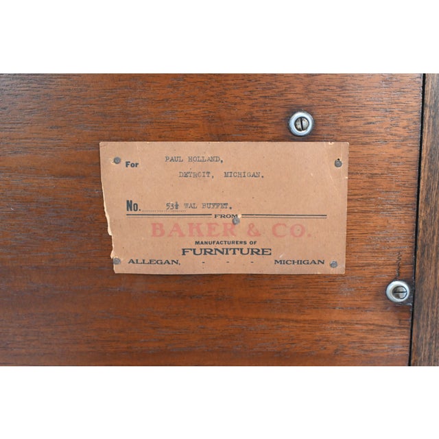 Baker Furniture Queen Anne Revival Walnut Sideboard, Circa 1920s | Newly Refinished For Sale - Image 18 of 18
