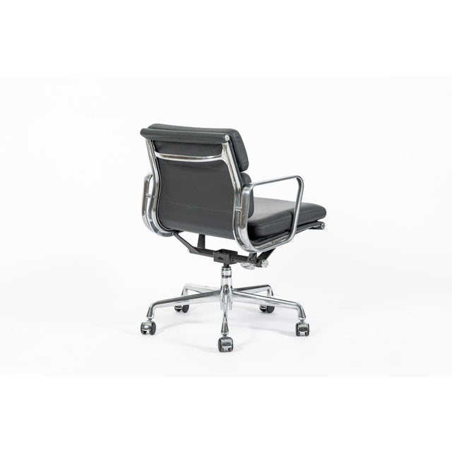 Metal Eames for Herman Miller Gray Leather Office Chair 2000s For Sale - Image 7 of 13