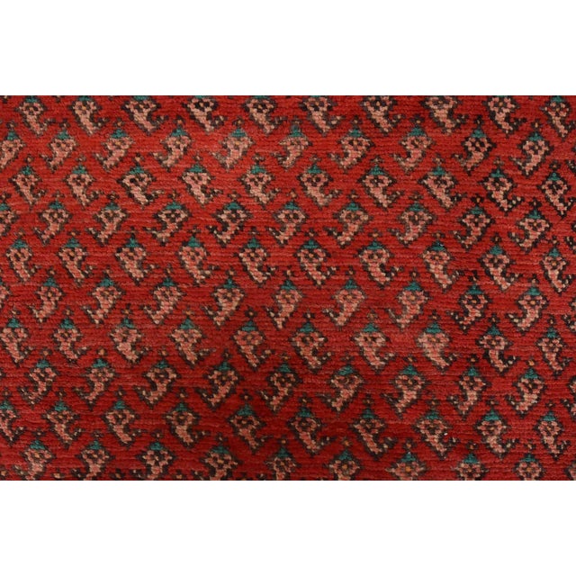 Red Mir Runner 3’7” X 9’10” Red Wool Vintage Tribal Hand-Knotted Oriental Rug For Sale - Image 8 of 14