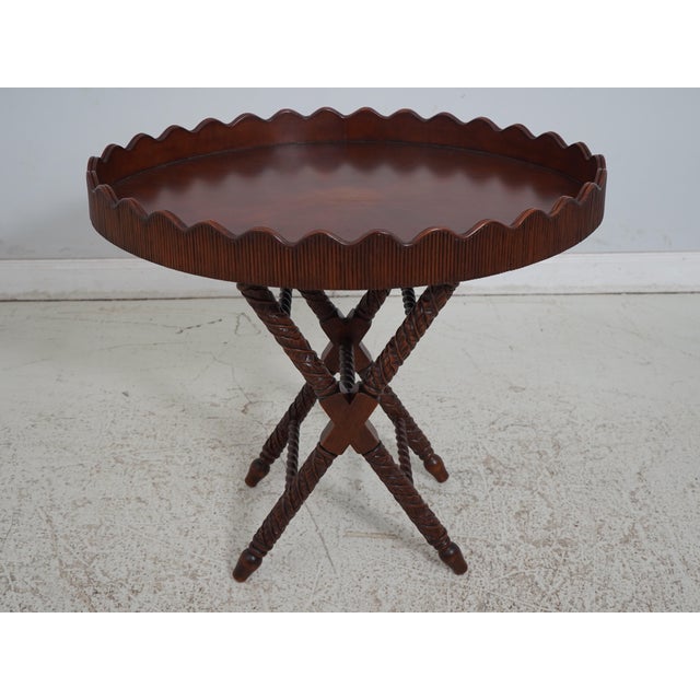 Age: Approx: 20 Years Old Details: Ornate Carved Base Removable Tray Top w. Bamboo Form Edge Un-Marked As To Manufacture...