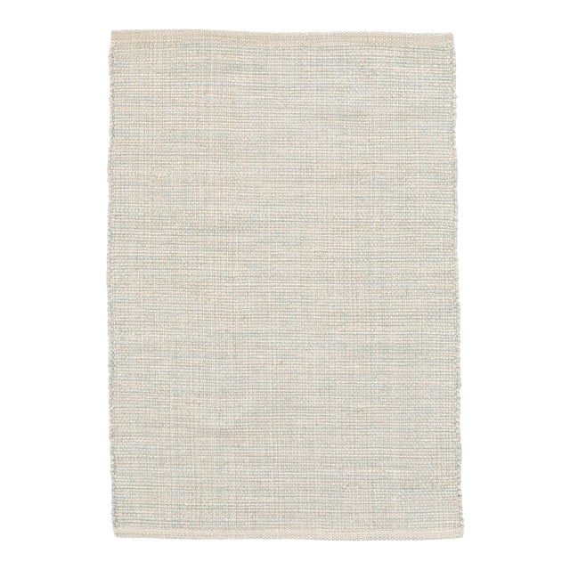 Dash & Albert by Annie Selke Marled Light Blue Woven Cotton Rug, 7' 6" x 9' 6" For Sale
