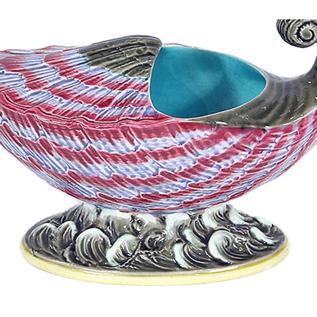 Ceramic Wedgwood Majolica Nautilus Shell Spoon Warmer, Circa 1879 For Sale - Image 7 of 7