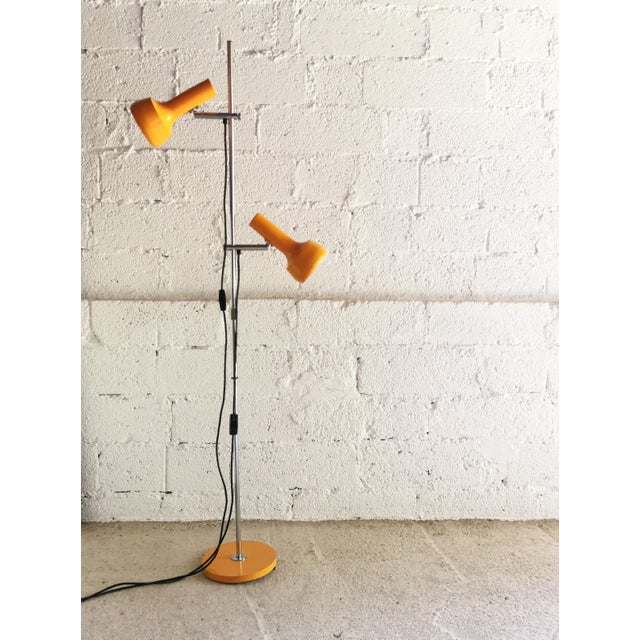 Mid-Century German Floor Lamp in Yellow and Chrome, 1970s For Sale - Image 9 of 9