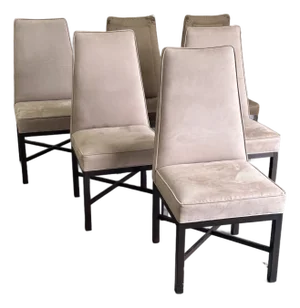 1960s Roger Sprunger for Dunbar Tall Back Dining Chairs- Set of 6
