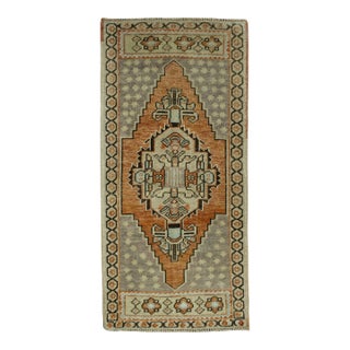 Turkish Mini Rug Oriental Hand Knotted Vintage Rug 1'8" x 3'5" #16209 For Sale