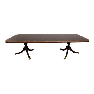 Stickley Banded Figural Mahogany Dining Room Table For Sale