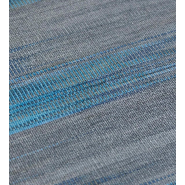 MANSOUR Contemporary Vegetable-Dyed Wool Abstract Flatweave For Sale - Image 4 of 8