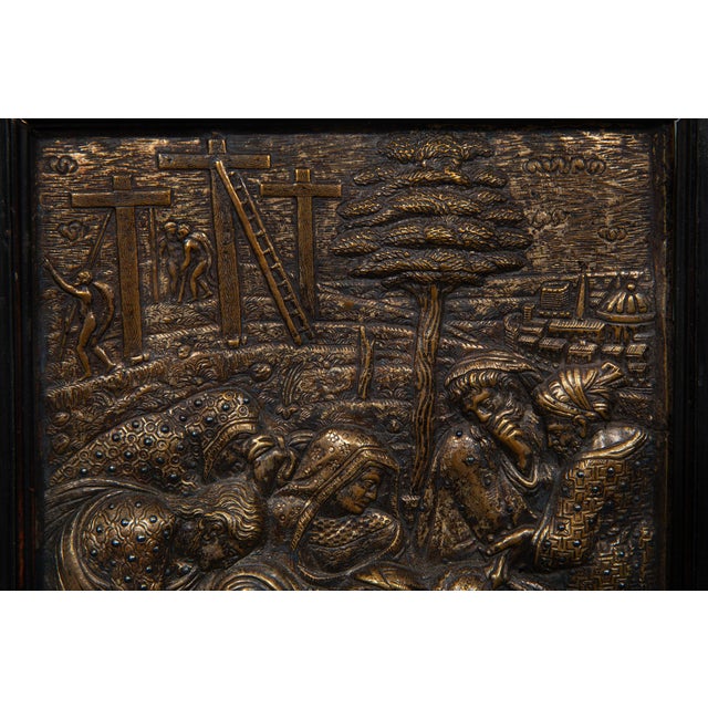 16th Century Rare Italian Renaissance 16th Century Bronze Plaque “The Lamentation of Christ" For Sale - Image 5 of 8