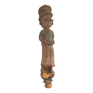 Antique Architectural Hand Carved Wood Temple Sculpture From India