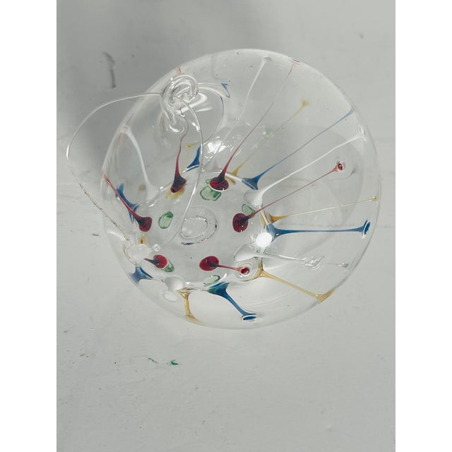Traditional Vintage Blown Glass Unique Christmas Ornament Ball For Sale - Image 3 of 3