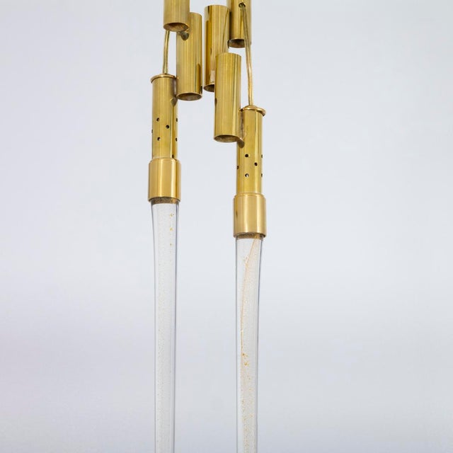 Sculptural brass flush mount ceiling light For Sale - Image 10 of 11