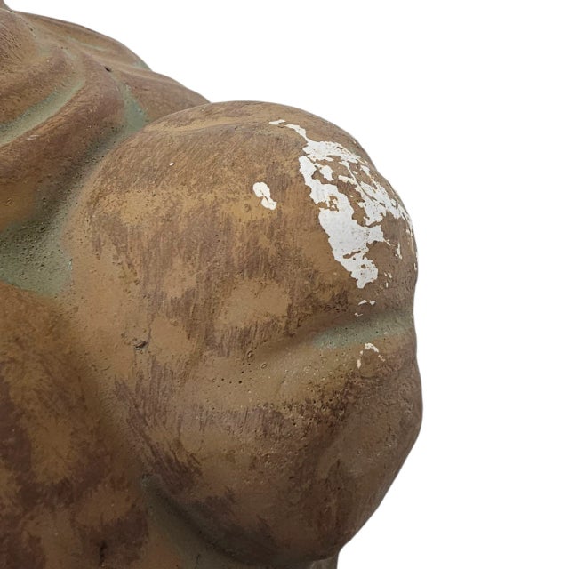 Vintage Ceramic Long-Haired Bunny Rabbit Figurine – Brown Lop Ear 15 Inch For Sale - Image 11 of 13