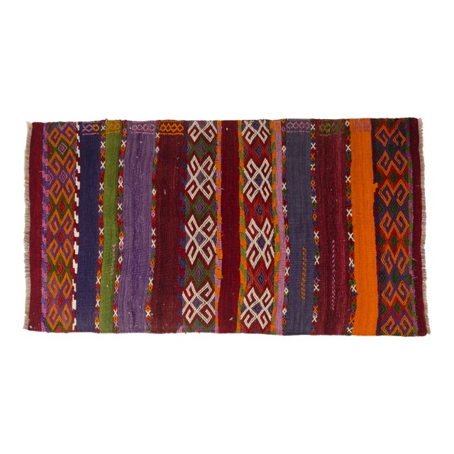 1960s Anatolian Kurdish Wool Kilim Rug For Sale
