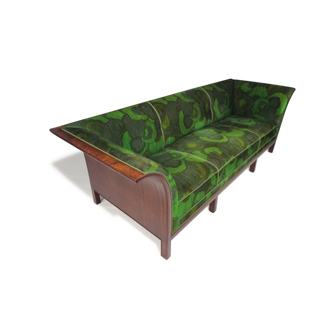 1930's Attributed to Frits Henningsen Sofa With Dramatic Flared Arms of Mahogany. For Sale In San Francisco - Image 6 of 12