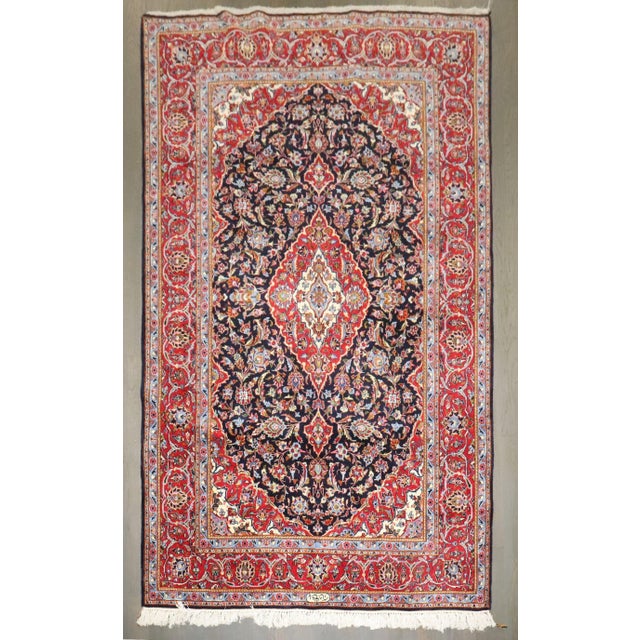 Persian Vintage Zabihi Collection Persian Kashan carpet - 4'5" x 7'4" For Sale - Image 3 of 7